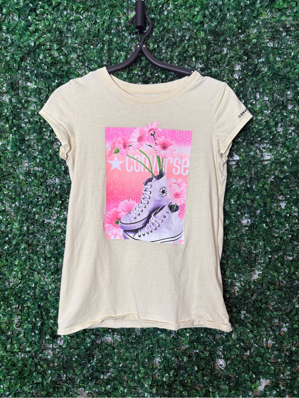 Girls Converse Tee with Pink Sneaker Graphic